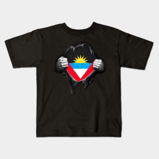 Antigua Flag Antiguan Roots DNA Pride Gift Kids T-Shirt